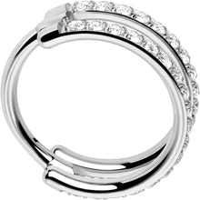 Load image into Gallery viewer, 18G Double Row Micro Gem Implant Grade Titanium Hinged Double Hoop Nose Ring

