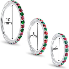 将图片加载到图库查看器，20G Micro Gem Titanium Hinged Nose Hoop - Christmas Nose Ring
