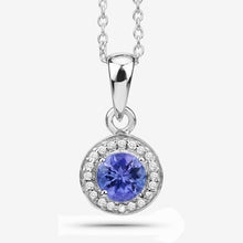 Load image into Gallery viewer, 1.05 Carat Genuine Tanzanite and White Topaz .925 Sterling Silver Pendant

