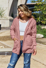 将图片加载到图库查看器，Women Full Size Teddy Hooded Jacket with Pockets Cozy Casual Jacket Comfortable Women Jacket
