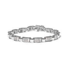 将图片加载到图库查看器，14K White Gold 2.00 Cttw Princess Diamond Invisible Set Link Bracelet (H-I Color, SI2-I1 Clarity) - 7"
