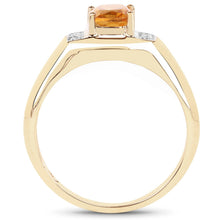 将图片加载到图库查看器，14K Yellow Gold Plated 1.36 Carat Genuine Citrine &amp; White Topaz .925 Sterling Silver Ring
