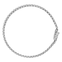 将图片加载到图库查看器，18K White Gold 5 3/5 Cttw Natural Diamond Double Row Link Tennis Bracelet (G-H Color, VS1-VS2 Clarity) - 7" Inches
