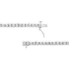 Load image into Gallery viewer, 14K White Gold 3.0 Cttw Lab Grown Diamond Illusion-Set Miracle Plate Tennis Bracelet (F-G Color, VS1-VS2 Clarity) - Size 7.25"
