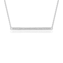Load image into Gallery viewer, Diamond Bar Pendant in 14k White Gold (1/4 cttw)
