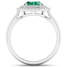 Load image into Gallery viewer, 1.97 Carat Genuine Zambian Emerald  and White Diamond 14K White Gold Ring

