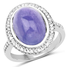 Load image into Gallery viewer, 8.26 Carat Genuine Tanzanite &amp; White Topaz .925 Sterling Silver Ring
