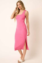 Load image into Gallery viewer, Side Slit Wide Strap Midi Tank Dress – Stylish, Sexy and Comfortable Midi Dress with Side Slits and Wide Straps
