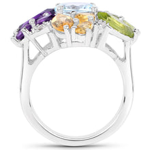 Load image into Gallery viewer, 6.13 Carat Genuine Multi Stones .925 Sterling Silver Ring
