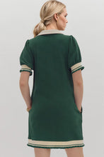 Load image into Gallery viewer, Trendy Contrast Short Sleeve Mini Dress Soft &amp; Comfortable Casual Dress for Women
