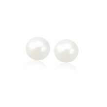 Load image into Gallery viewer, 14k Yellow Gold Freshwater Cultured White Pearl Stud Earrings (8.0 mm)

