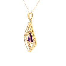 Load image into Gallery viewer, Amethyst Diamond Fashion Pendants 10KT Yellow Gold
