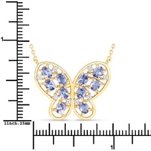 Load image into Gallery viewer, 1.86 Carat Genuine Tanzanite and White Zircon .925 Sterling Silver Necklace

