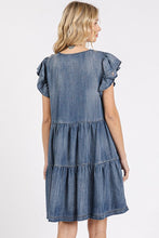 Load image into Gallery viewer, V-Neck Ruffled Cap Sleeve Mini Dress For Women – Feminine, Elegant, Playful, Flattering &amp; Stylish Dress for Various Occasions
