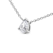 将图片加载到图库查看器，14K White Gold 1/2 Cttw Lab Grown Pear Shape Solitaire Diamond Pendent 18" Necklace (F-G Color, VS2-SI1 Clarity)
