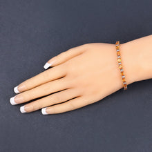 Load image into Gallery viewer, 12.33 Carat Genuine Orange Sapphire and White Diamond 14K Yellow Gold Bracelet

