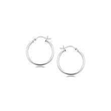 Load image into Gallery viewer, Sterling Silver Polished Thin Hoop Earrings with Rhodium Plating (20mm)
