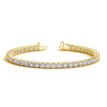 Load image into Gallery viewer, Lab Grown Round Diamond Tennis Bracelet in 14k Yellow Gold (8 cctw F/G  VS2/SI1)
