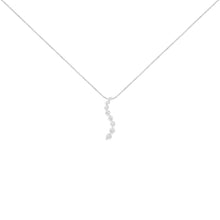 Load image into Gallery viewer, AGS Certified 14k White Gold 3.0 Cttw Baguette and Brilliant Round-Cut Diamond Journey 18" Pendant Necklace (K-L Color, I1-I2 Clarity)
