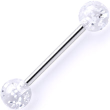 将图片加载到图库查看器，Clear Acrylic Ball Glitter Barbell Tongue Ring
