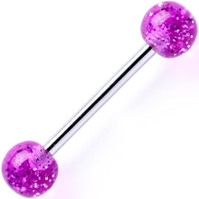 Load image into Gallery viewer, Glittering Grape GLITTER Barbell Tongue Ring
