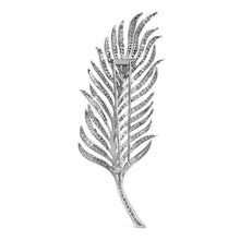 Load image into Gallery viewer, 18K White Gold 2 7/8 Cttw Diamond Feather Brooch Pin (G-H Color, VS1-VS2 Clarity)
