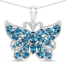 Load image into Gallery viewer, 4.81 Carat Genuine London Blue Topaz .925 Sterling Silver Pendant
