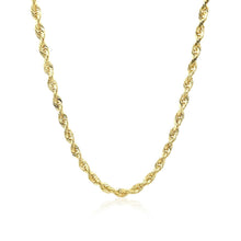 将图片加载到图库查看器，3.0mm 10k Yellow Gold Solid Diamond Cut Rope Chain

