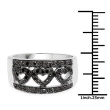 Load image into Gallery viewer, 0.32 Carat Genuine Black Diamond .925 Sterling Silver Ring
