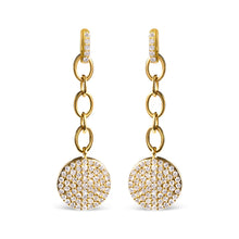 Load image into Gallery viewer, 18K Yellow Gold Plated .925 Sterling Silver 1.0 Cttw Diamond Composite Cluster Dangle Chain Earrings (I-J Color, I1-I2 Clarity)
