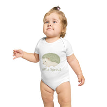 Load image into Gallery viewer, Hedgehog Short Sleeve Baby Bodysuit 'Little Sprout' Organic Cotton Gift for New Parents
