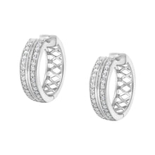 将图片加载到图库查看器，10K White Gold Diamond Hoop Earring (1/2 cttw, I-J Color, I2-I3 Clarity)
