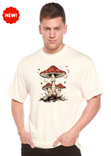 Load image into Gallery viewer, Boho Retro Hippie Mushrooms Natural Unisex Bamboo/Cotton Graphic T-Shirt
