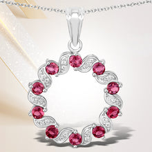 Load image into Gallery viewer, 1.30 Carat Genuine Pink Tourmaline and White Topaz .925 Sterling Silver Pendant
