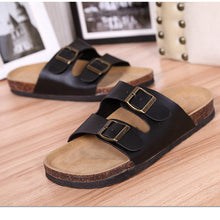 将图片加载到图库查看器，Soft Casual Slippers Women Summer Beach Slides Slippers Flip Flops Non-slip Buckle Strap Girls Indoor Outside Shoes Adjustable Double Buckle Strap Casual Comfort Footbed Slides Sandals For Indoor And Outdoor Beach
