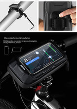 Load image into Gallery viewer, Bicycle Touchscreen Front Frame Bag Phone Case With Double Zippers Cycling Bike Accessories Bike Bag Bike Phone Bag Bike Pouch Bicycle Front Frame Bag Waterproof Top Tube Handlebar Bag Bike Phone Mount Bag Cycling Storage Bag
