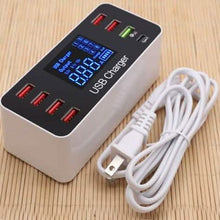 Load image into Gallery viewer, 8A40W Charger Adapter Type C Hubs Quick Charge 3.0 USB Multi Port USB Charger Dock Station LCD Display with Smart Identification
