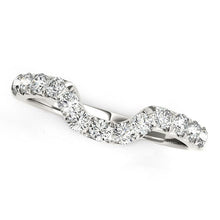 Load image into Gallery viewer, 14k White Gold Curved Design Pave Diamond Wedding Ring (1/6 cttw)
