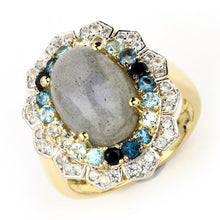 将图片加载到图库查看器，5.63 Carat Genuine Multi Stones .925 Sterling Silver Ring
