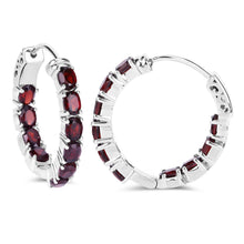 Load image into Gallery viewer, 4.00 Carat Genuine Garnet .925 Sterling Silver Earrings

