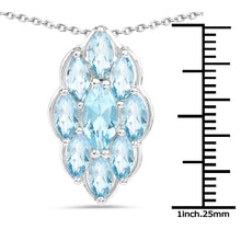 Load image into Gallery viewer, 4.77 Carat Genuine Swiss Blue Topaz .925 Sterling Silver Pendant
