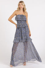 Load image into Gallery viewer, Ruffled Smocked Floral Halter Neck Maxi Dress For Summer – Feminine and Elegant Floral Maxi Dress with Smocked Waist

