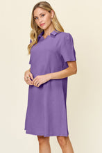Load image into Gallery viewer, Double Take Full Size Texture Collared Neck Short Sleeve Dress Textured Dress For Women
