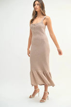 将图片加载到图库查看器，Ruffled Hem Sleeveless Crochet Knit Midi Dress For Women – Crochet Knit Dress, Ruffled Hem Dress, Sleeveless Midi Dress, Summer Dress, Elegant Knit Dress
