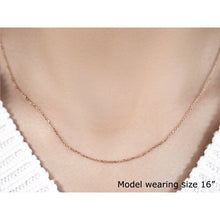将图片加载到图库查看器，14k Rose Gold Diamond Cut Cable Link Chain 1.1mm
