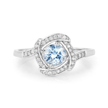 将图片加载到图库查看器，0.46 Carat Genuine Aquamarine and White Diamond 14K White Gold Ring
