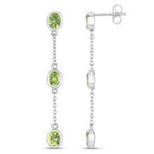 Load image into Gallery viewer, 2.10 Carat Genuine Peridot .925 Sterling Silver Earrings
