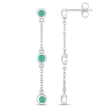 Load image into Gallery viewer, 0.60 Carat Genuine Emerald .925 Sterling Silver Earrings
