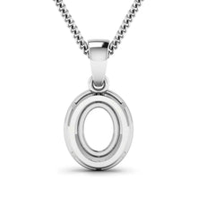Load image into Gallery viewer, 0.18 Carat Genuine White Diamond 14K White Gold Semi Mount Pendant - holds 8x6mm Oval Gemstone
