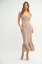 将图片加载到图库查看器，Ruffled Hem Sleeveless Crochet Knit Midi Dress For Women – Crochet Knit Dress, Ruffled Hem Dress, Sleeveless Midi Dress, Summer Dress, Elegant Knit Dress
